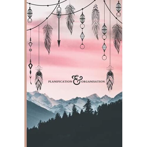 Planification & Organisation: Design Féminin Avec Un Arrière-Plan De Coucher De Soleil Et De Montage - 6x9 - 100 Pages - 3 Mois
