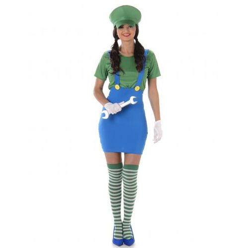 Déguisement Plombier Vert Femme, Taille Medium