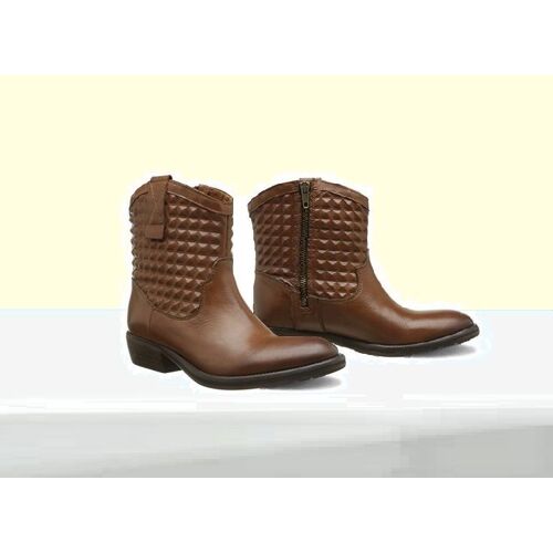 Bottes Pastelle 37 Marron Botines Tout Cuir Texture Relief Cubes Carres Pastelle Creation Patricia Elbaz Talon 3 Cm Doublure Peau Boots Bottines Style Cowboy Camel Zip Sur Cote Confort Qualite Pratic