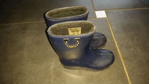 Bottes En Caoutchouc Fourées Bleu Marine 28