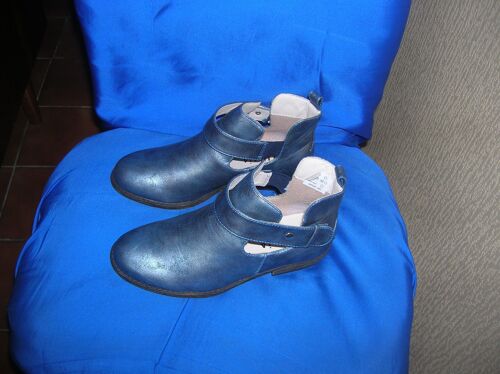 Bottines Tissaia 37 Gris Brillant.