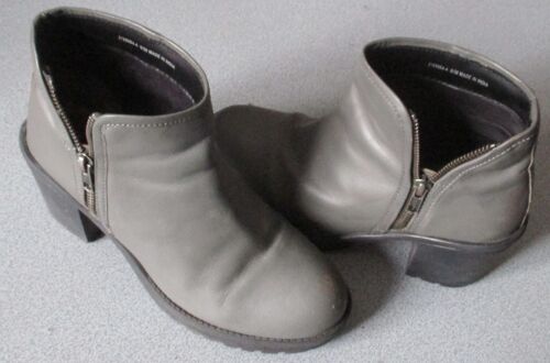 Bottines New Look Grises - Demi Fermeture Éclair Latérale - Semelle Épaisse - Large Talon De 5cm - Taille 5/38 - Déjà Portées