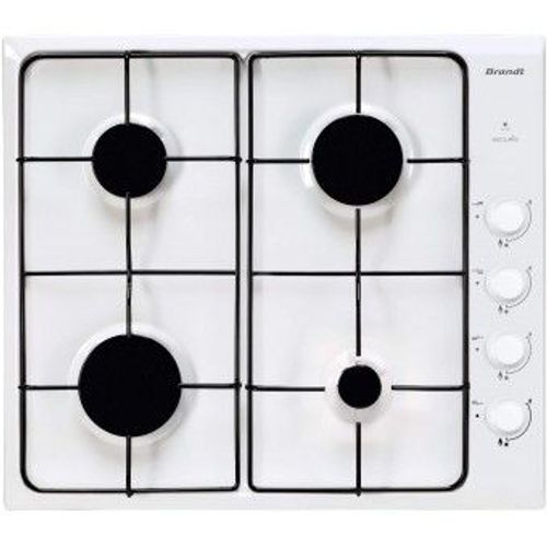Brandt BPE6410W - Table de cuisson au gaz - 4 plaques de cuisson - Niche - largeur : 56 cm - profondeur : 49 cm - blanc