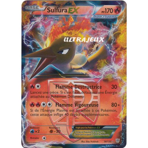 Pokémon - 14/138 - Noir & Blanc - Tempête Plasma - Sulfura Ex De Team Plasma - Ex