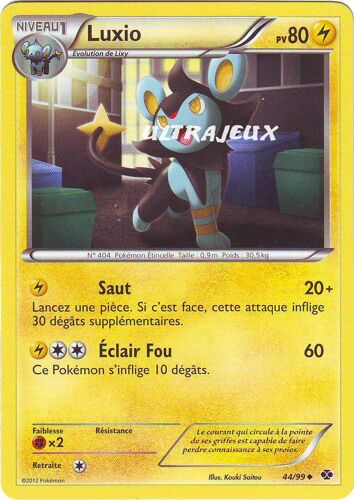 Pokémon - 44/99 - Noir & Blanc - Destinées Futures - Luxio - Peu Commune