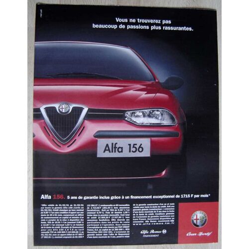 Publicité Papier - Voiture Alfa Romeo 156 De 2001