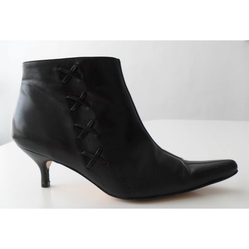 Bottines Boots Cuir Noir. Minelli. Femme. Taille 38 39.