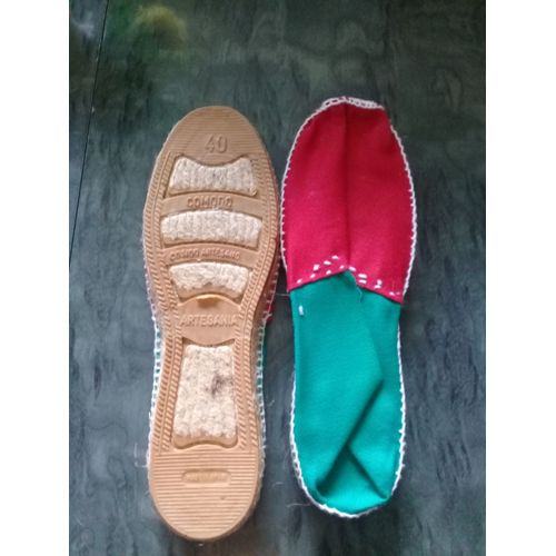 Espadrilles Artesania 40 Multicolore Rouge Et Verte