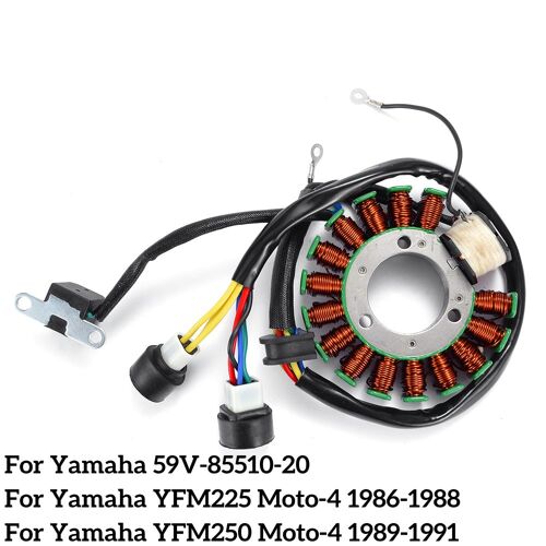 Moto Bobine D'allumage Stator Magnéto Pour Yamaha Yfm 250 225 Yfm225 Moto-4 1986-1988 Yfm250 Moto 4 1989-1991 59v-85510-20 ""Nipseyteko""