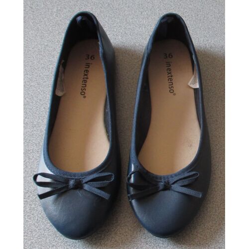 Chaussures Ballerines In-Extenso De Auchan - Modèle Lili Marine Avec Un Petit Noeud De Tissu - Taille 36 - Jamais Portées