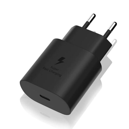 Chargeur Rapide Usb-C 25w Noir Pour Samsung Galaxy A40 A50 A70 A80 A41 A42 A51 - E.F.Connection