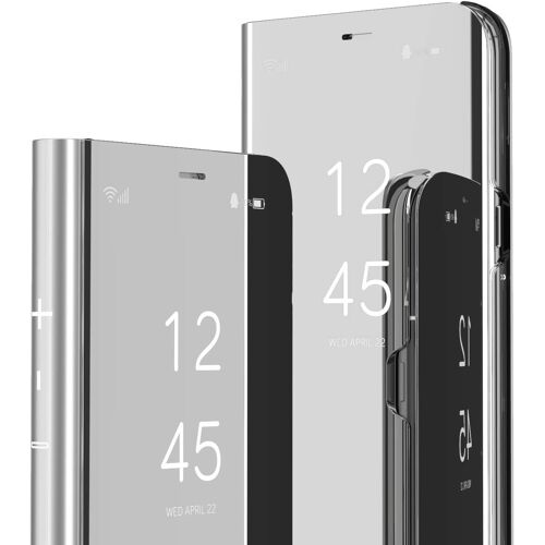Oppo A5 2020 / Oppo A9 2020 Coque,Oppo A5 2020 Coque Paillette Clear View Etui Miroir Mirror Makeup Coque Etui Cuir Housse Couverture Avec Fonction Stand Pour Oppo A5 2020,Mirror Pu Silver