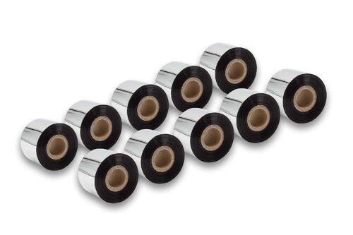 vhbw 10x Rubans transfert thermique compatible avec Valentin CV6800 imprimante d'étiquettes - Bande résistante, 50 mm x 300m, noir