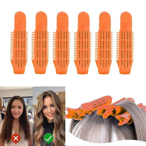 Hair Root Clip, self Grip Fluffy Hair Root Clips pour cheveux courts et longs Natural Fluffy Hair Curlers Rollers Clips, y 6 Pcs Volumizing Hair Root Clip (ora