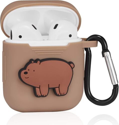 Étui compatible pour Airpods 2/1, mignon Animal Cartoon Mode Personnage Air Pods Chargement Housse Accessoires Shockproof Kits, Cool Fun Funny Silicone Pro