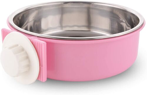Crate Dog Bowl, Amovible En Acier Inoxydable Eau Aliment Feeder Bowls Cage Coop Cup Pour Chat Chiot Oiseau Animaux De Compagnie