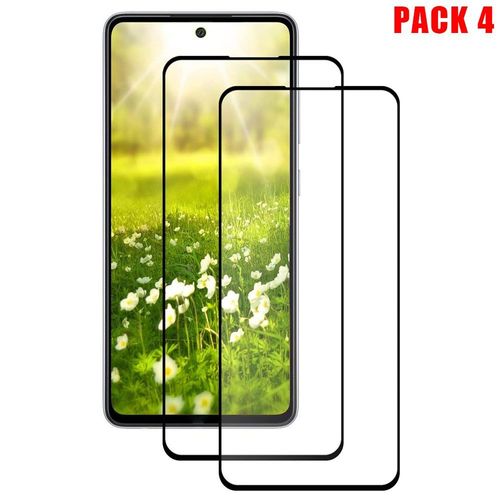 Verre Trempe Integral Samsung A52 5g (6,5'') Pack De 4 Films Ecran Noir Installation Facile Anti-Trace
