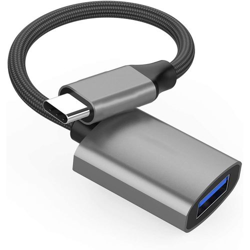 Adaptateur USB-C vers USB pour MacBook Air, MacBook Pro, iMac, Mac mini - Nylon et Aluminium Noir - BOOLING