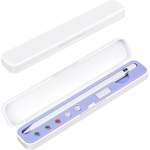 Housse de transport pour Apple Pencil 2e génération et 1ère génération, boîte de rangement pour Apple Pencil et accessoires, violet