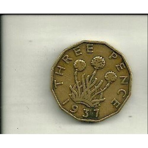 Three Pence 1937 George Vl