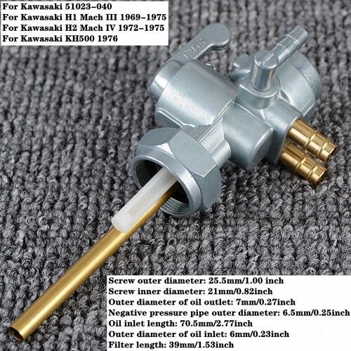 Valve Petcock De Carburant Précieux Pour Moto, Robinet Doré Pour Kawasaki H1 500 H2 750 Mach Iii Iv Shirt 500 51023-040 ""Nipseyteko""