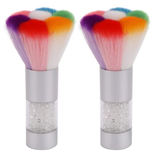 2 Pcs Nail Art Dust Brush Remover Nail Powder Pour Gel Acrylique Uv Nail