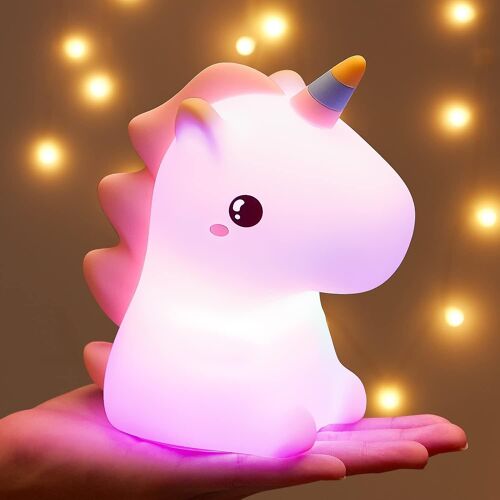 Lumières De Nuit Licorne Pour La Chambre Des Filles, 16 Lumière De Nuit Mignonne Changeant De Couleur Pour Les Enfants, Lampe Licorne Rechargeable À Led, Cadeaux De Licornes Pour Les Filles Night Ligh