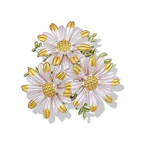 Broche Heytea Fleur De Marguerite Émail - Broche En Chrysanthème Broche Broche Décoration Cadeau Pour Femmes Filles