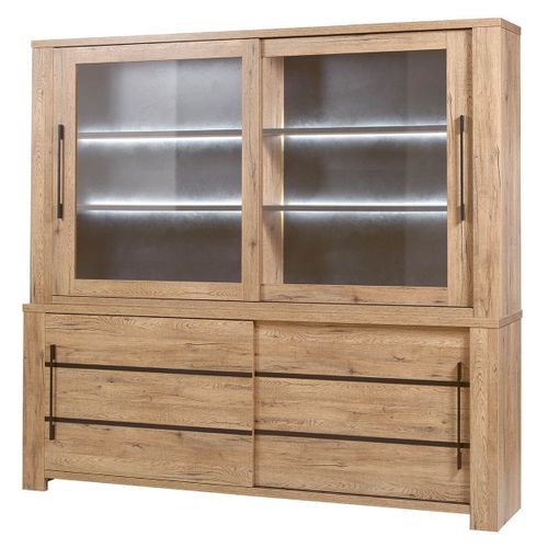 Nilla - Buffet-Vaisselier Avec Eclairage Led Aspect Bois
