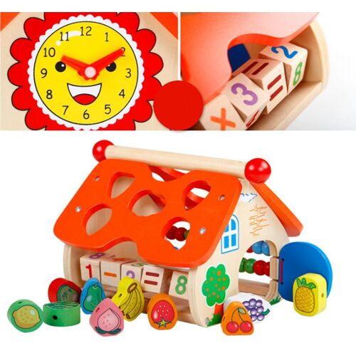 Jeu Cubes En Bois - Fruit Cube de Tir de Forms- Pour Enfants et Bébés