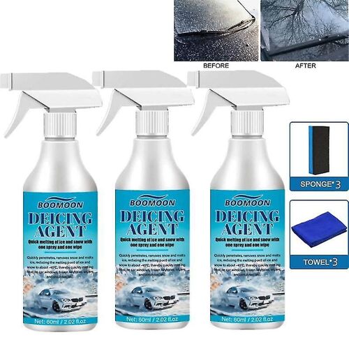3x De-Icer Frost Snow Windows Pare-Brise De Icer Glass Cleaner
