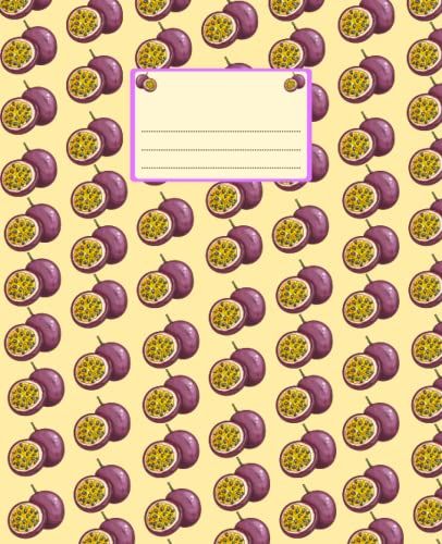 Passiflora Edulis Fruit Composition Notebook: Passion Fruit Composition Notebook, Exotic Fruit Cover, Purple Fruit With Seeds Design, Fruit Notebook ... Wide Ruled Notebook 7.5x9.25, 120 Pages
