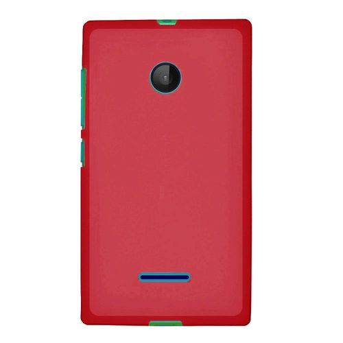 Coque Souple Housse Minigel Rouge Pour Microsoft Lumia 435 Avec Contour Brillant