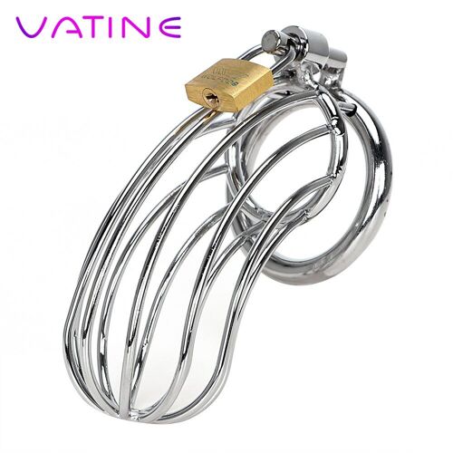 Cage À Pénis Verrouillable En Acier Inoxydable Pour Homme, Anneau De Pénis, Verrouillage Des Manches, Jouets Sexuels Pour Hommes, Dispositif De Chasteté, Produits Pour Adultes