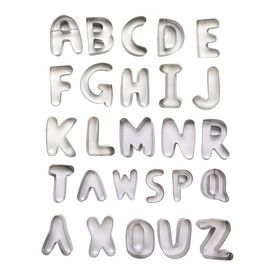 Moule À Biscuits En Acier Inoxydable, Lettres, Emporte-Pièces, Outil De Décoration, Bricolage 3d, Gâteau, Fondant, 26 Pièces, Outils De Cuisson