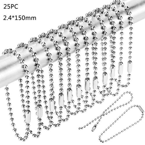 Crochet De Chaîne De Perle De Rideau En Acier Inoxydable, Accessoires De Décoration De Rideaux De Douche À Domicile, Diy, 25 Pièces/Lot