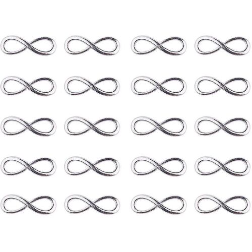 Elite 20 Pcs Alliage One Direction Infini Symbole Connecteurs Lien Breloques Pendentifs 30x10x2mm Pour Bricolage Bracelet Collier Bijoux Fabrication Accessoires Argent