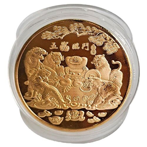 Pièce Commémorative Originale Du Nouvel An Chinois 2022, Collection Bimétallique Du Zodiaque Chinois, Pièces De L'année Du Tigre, Artisanat De Décoration