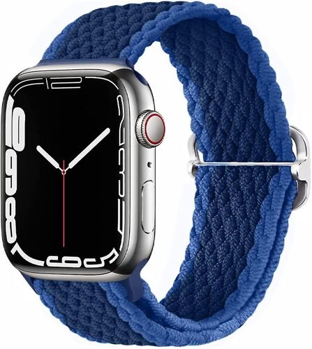 Stretchy Solo Loop Strap Compatible Avec Apple Watch Band 45mm 44mm 42mm, Réglable En Nylon Tressé Sport Bracelets Pour Iwatch Series 7 6 5 4