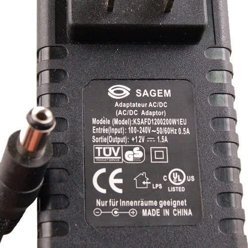 SAGEM Adaptateur 12V_1.5A pour LIVEBOX modems [KSAFD1200150W1EU1]