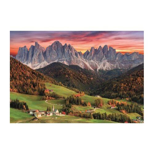 Puzzle Adulte Vues Des Dolomites - Village Funes - Montagne - 2000 Pieces - Collection Paysage Italie
