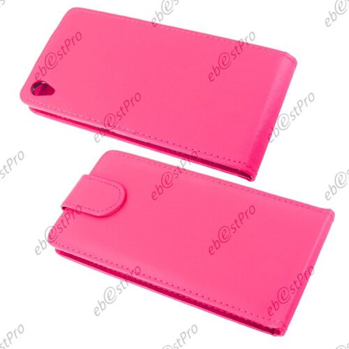 ebestStar ® Pour Sony Xperia Z3 D6603 Coque Housse Etui Simili Cuir Rabattable + Film protecteur d'écran, Couleur Rose