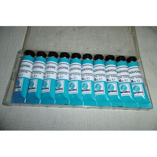 Tube 10ml Gouache Turquoise Pierrefeu Boite De 10