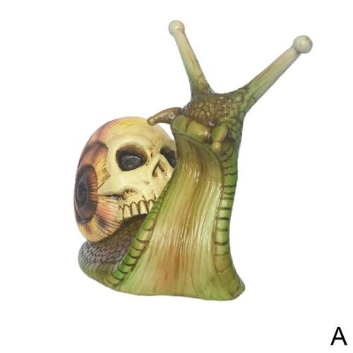 Figurine En Résine Style Gothique M8w2, Travail D'Art Décoratif Pour Le Jardinage, Halloween, Crâne, Squelette, Escargots, Patio, Ornement Artisanal