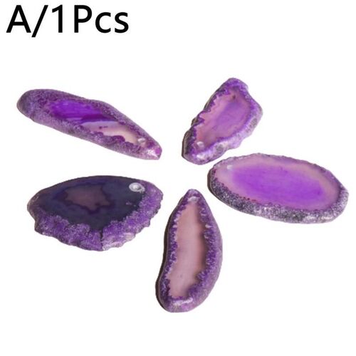 Pierre Naturelle Brésilienne Galvanisée, Tranche À Bords Ouverts Pour La Fabrication De Colliers Et Pendentifs, Agates En Vrac, Géode Drusy A6q4