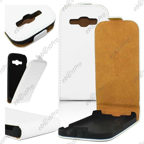 Ebeststar ® Housse Coque Etui En Pu Cuir À Rabat Ultra Fine (Slim Case) Pour Samsung Galaxy Ace 3 Gt-S7270 / S7272 / S7275, Couleur Blanc