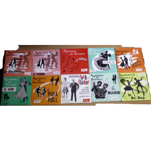 Disques Rene Vrany - La Série Comple De 10 45t - Super Danse - Le Cha Cha Cha - Mambo - Tango - La Valse - Rumba Bolero - Slow - Rock & Roll - Rock Et Flicker - Blues - Be-Bop