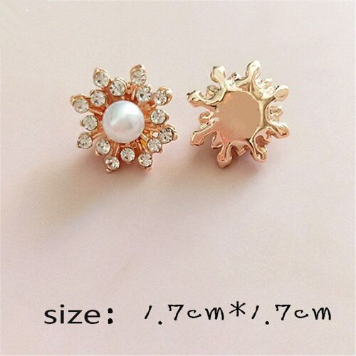 Boutons De Fleurs En Perles Strass 10/17mm, Badges À Fond Plat, Accessoires Pour Robe De Mariage, Vêtements De Décoration, Diy Bricolage