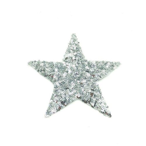 Accessoires De Bricolage En Or/Argent | Patch Étoile À Cinq Points, Broderie À Paillettes, 13.5cm, Accessoires Pour Sacoches À Vêtements