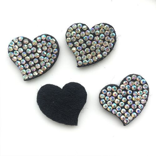 Patch À Coudre Pour Vêtements, 10 Pièces, 2 Couleurs, Mignon, Coeur Ab, Strass, Pour Robe, Bricolage, Application De Pull Perlé